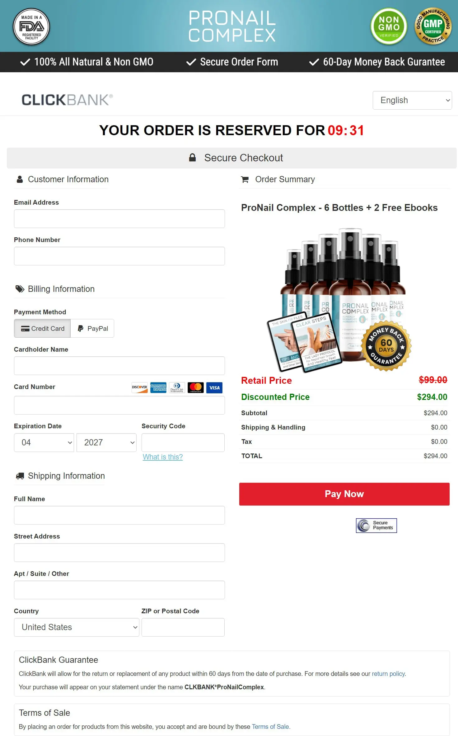 ProNail Complex - Order Page